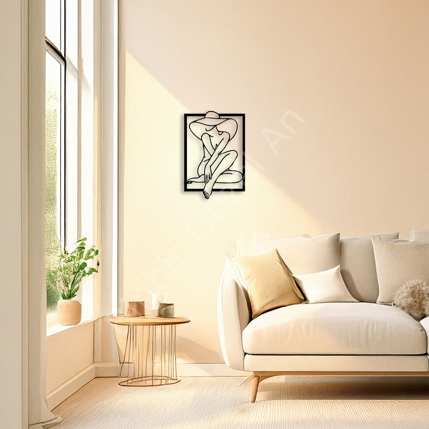 Sanatın Sade Zarafeti Metal Duvar Dekoru 29x42 cm