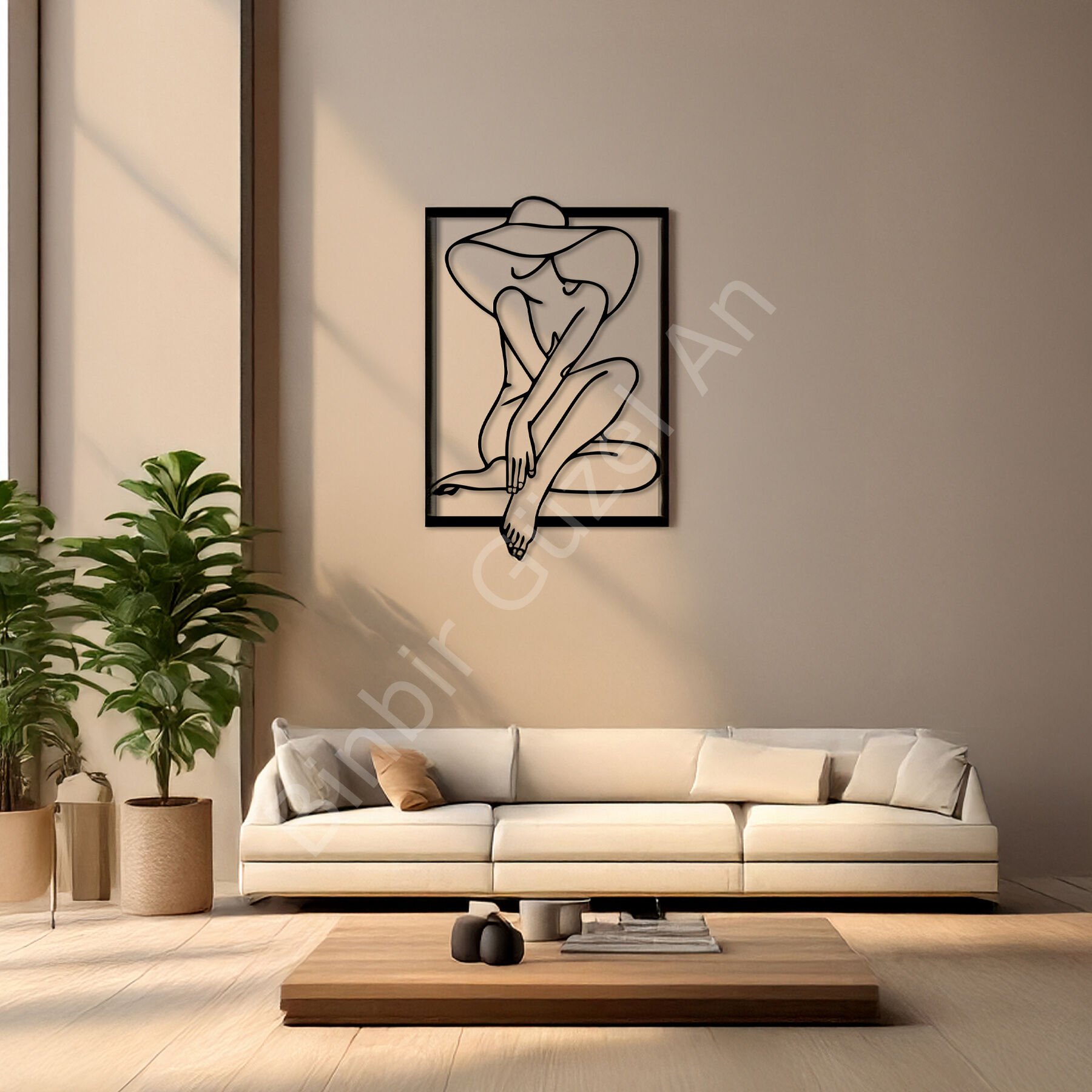 Sanatın Sade Zarafeti Metal Duvar Dekoru 40x58 cm