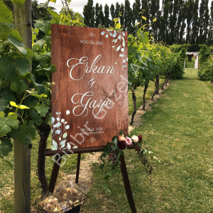 Ahşap Desenli Karşılama Panosu 50x70 cm