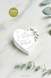 Kalpli Etiket (100 ADET - 3,3X2,8 CM) - Kilitli Ip Hediyeli