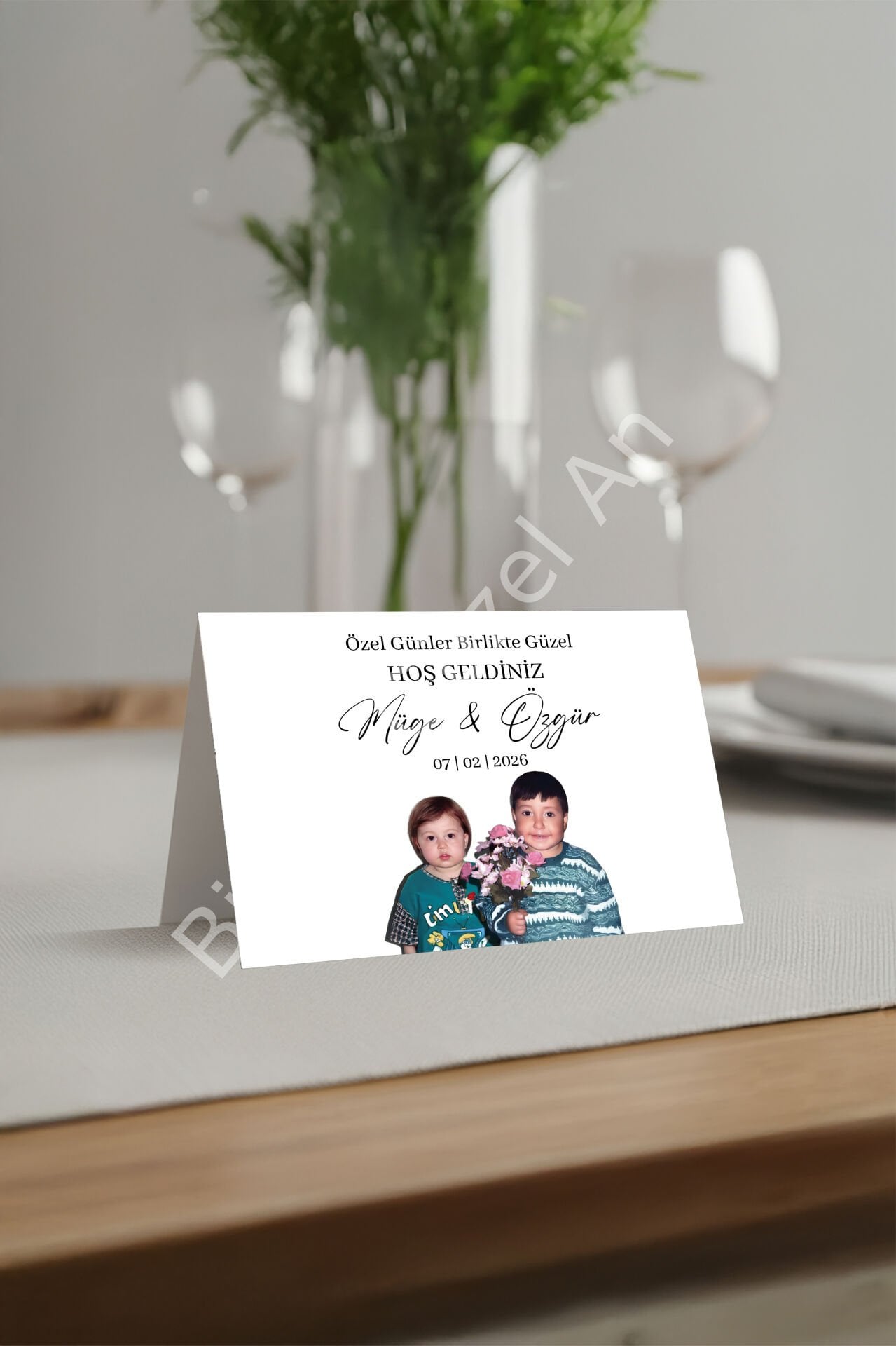 Fotoğraflı Masaüstü İsim Kartı (10 Adet - 9x13,5 cm) Büyük Boy