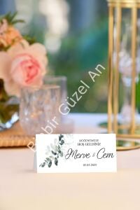 Masaüstü İsim Kartı (10 Adet - 8,5x13,5 cm) Büyük Boy