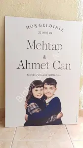 Kişiye Özel Tasarım Fotoğraflı Karşılama Panosu 50x70 cm