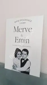 Kişiye Özel Tasarım Fotoğraflı Karşılama Panosu 50x70 cm