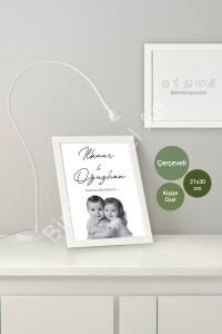 Kişiye Özel Çocukluk Fotoğraflı + Çerçeveli Tablo - 21x30 cm