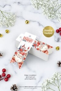 Yılbaşı Özel Flama Etiket - 6x2 cm - 35 Adet