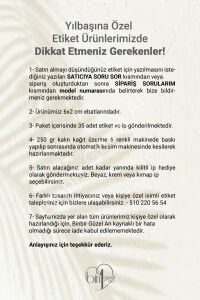 Yılbaşı Özel Flama Etiket - 6x2 cm - 35 Adet