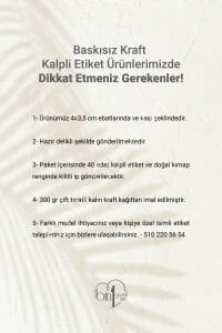 Baskısız Kalpli Kraft Hediye Etiketi - 40 Adet - Kilitli İp Hediyeli