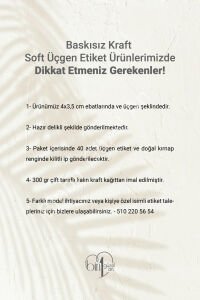 Baskısız Soft Üçgen Kraft Hediye Etiketi - 40 Adet - Kilitli İp Hediyeli