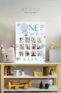 İlk Yılım - One of Year - Fotoğraflı 1 Yaş Özel Panosu - 50x70 cm
