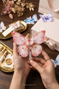 Kelebekli Hediyelik Kolonya Şişesi - 10 Adet