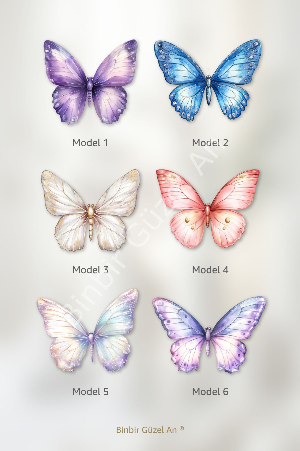 Kelebekli Hediyelik Kolonya Şişesi - 10 Adet